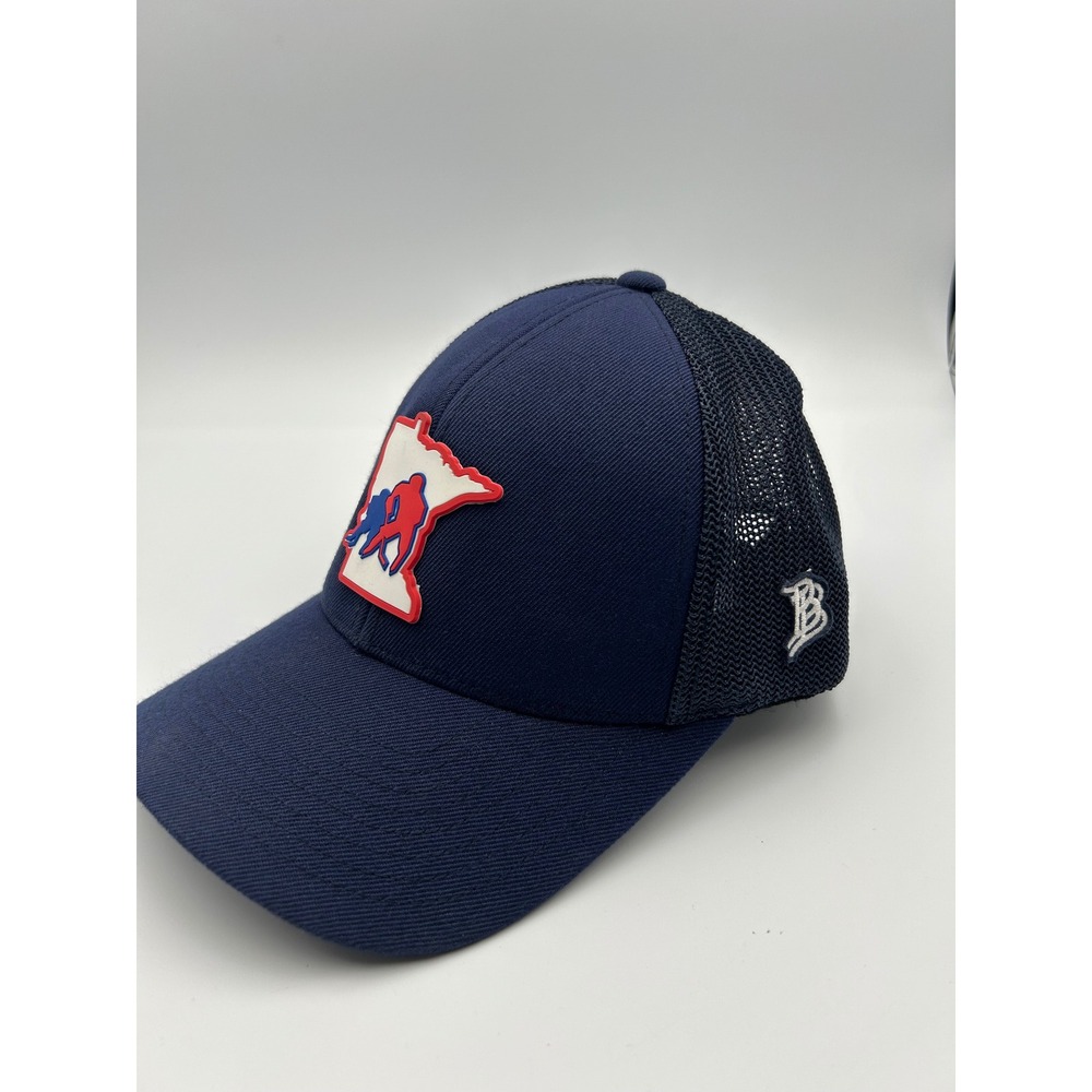 Branded Bills Minnesota Hockey Trucker Hat Navy Blue Snapback Mesh Cap B697